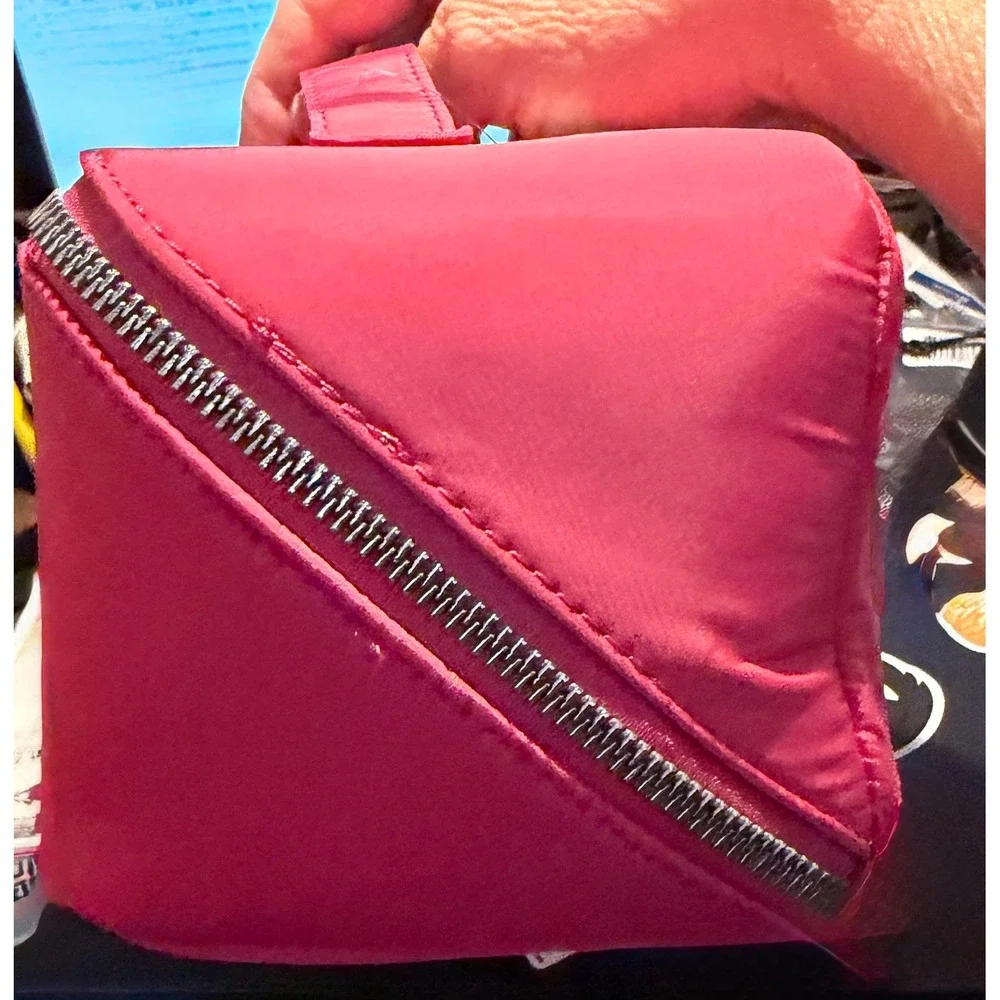 Pink Zip Around Travel Case Women OS Pink NEW Satin Finish Organizer